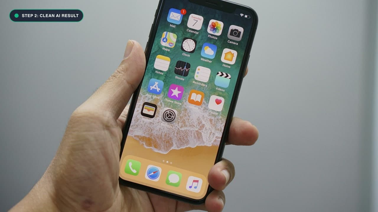 Clean high-resolution photo saved directly to Apple Photos Camera Roll.