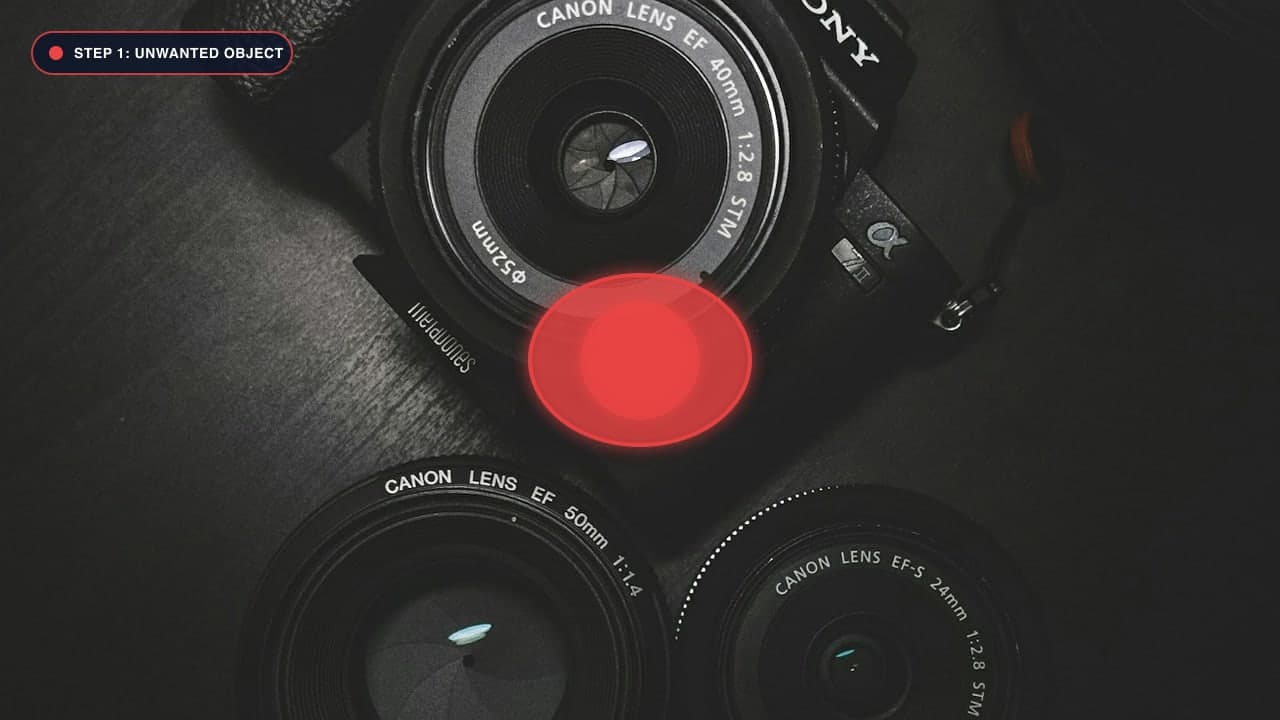 Expert technique: covering ambient shadows and reflections alongside target object.